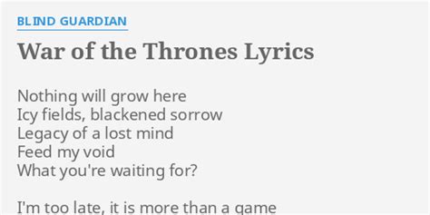 war of the thrones lyrics|Blind Guardian – War of the Thrones Lyrics .